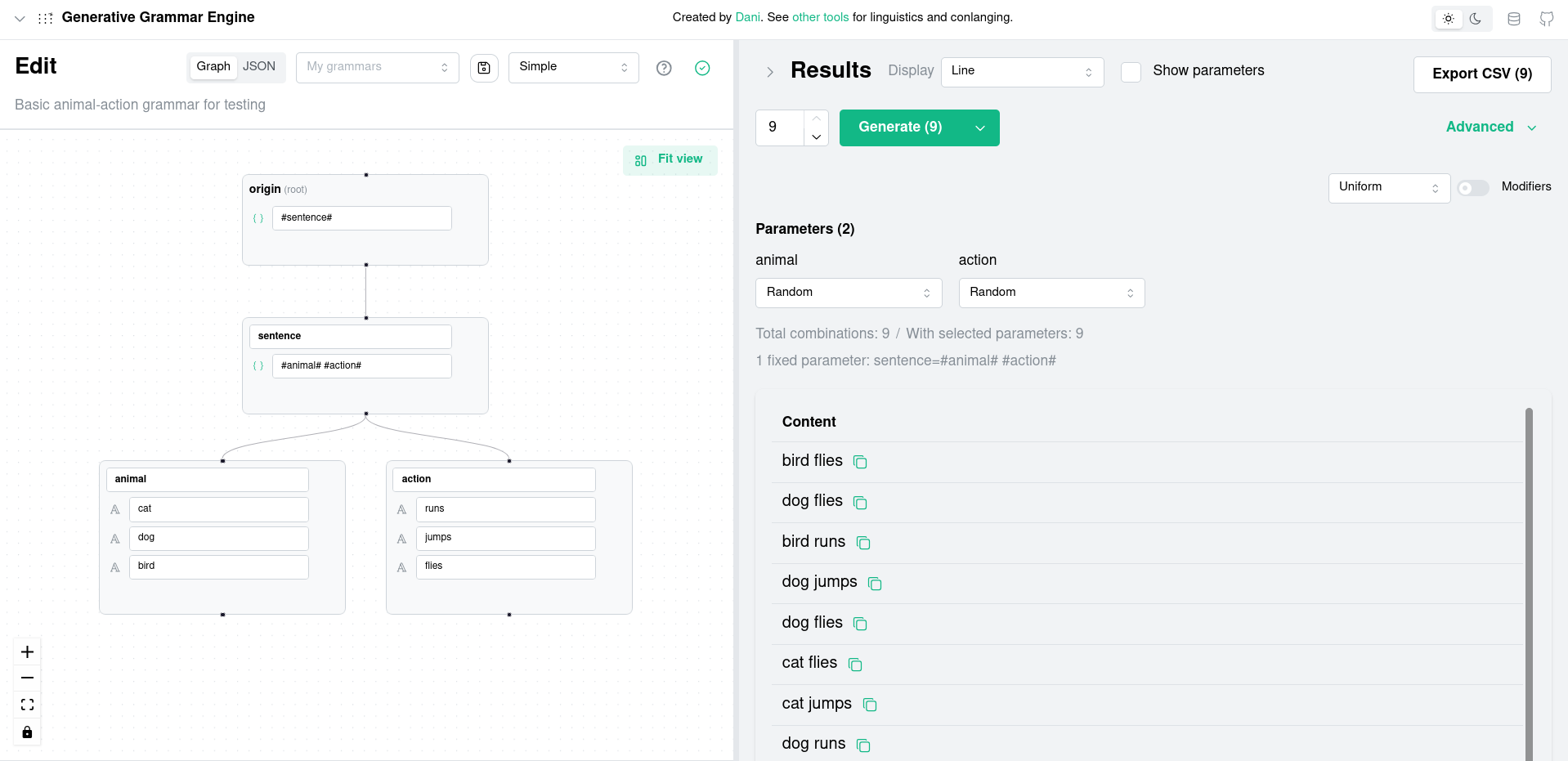 Generative Grammar Engine preview